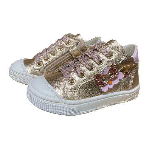 Bana&Co eerste stap schoen platina met uiltje | kinderschoenen maluma