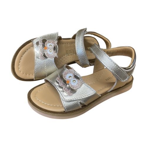 Platina meisjes sandaal met uiltje | kinderschoenen maluma