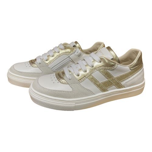 Banaline meisjes feest sneaker off white | glitter & platina | kinderschoenen Maluma