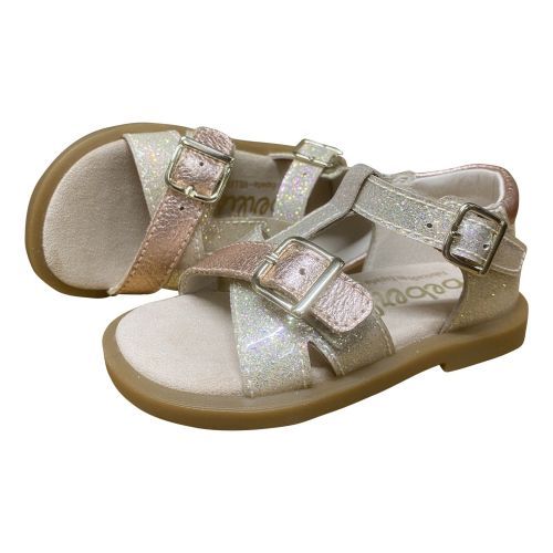 Beberlis sandaal glitter platina & nude | kinderschoenen Maluma