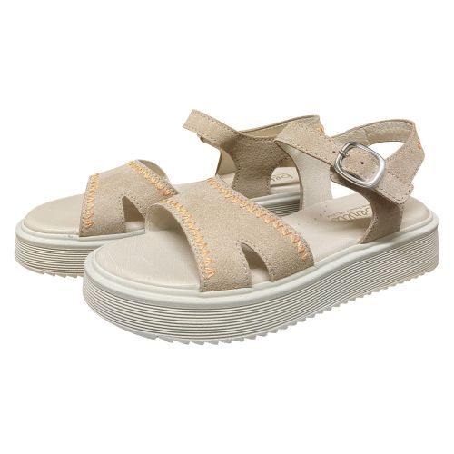 Beberlis stoere suede sandaal beige met zachte zool | kinderschoenen Maluma