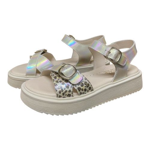 Beberlis sandaal platina met leopard accent | kinderschoenen Maluma