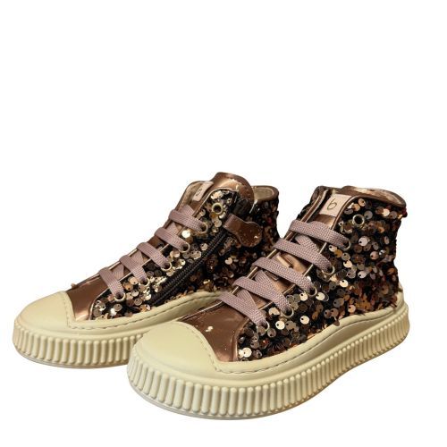 Beberlis Sneaker Basketter Glitter nude- metalic meisjes