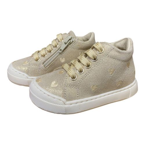 Naturino meisjes basket beige met hartjes en rits | kinderschoenen Maluma