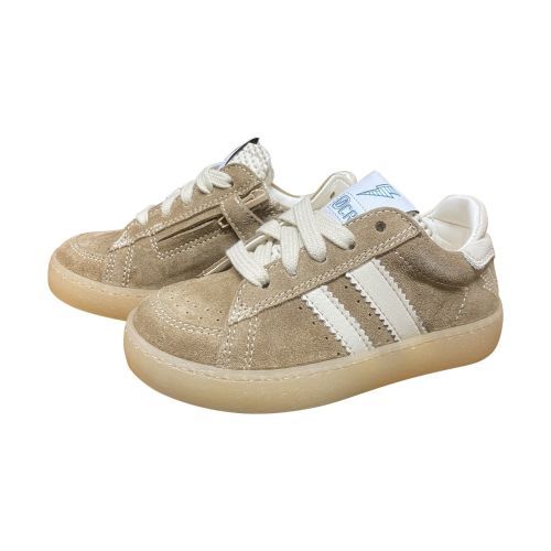 Ocra jongens lage sneaker mokka bruin veter rits | Kinderschoenen Maluma