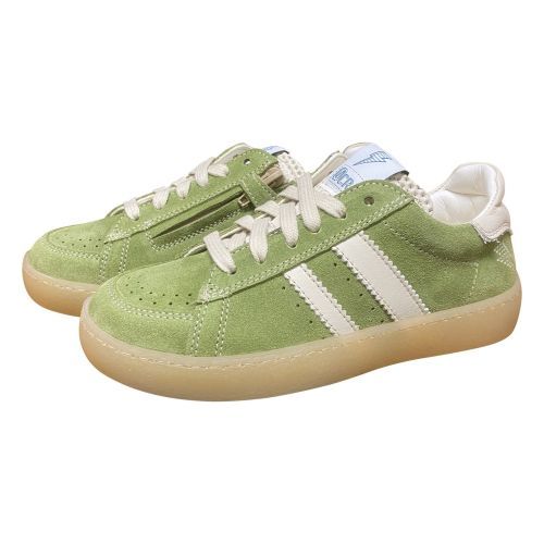 Ocra jongens lage sneaker kaki veter rits | Kinderschoenen Maluma