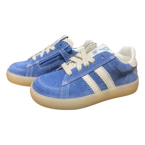 Ocra jongens lage sneaker blauw jeans veter rits | Kinderschoenen Maluma