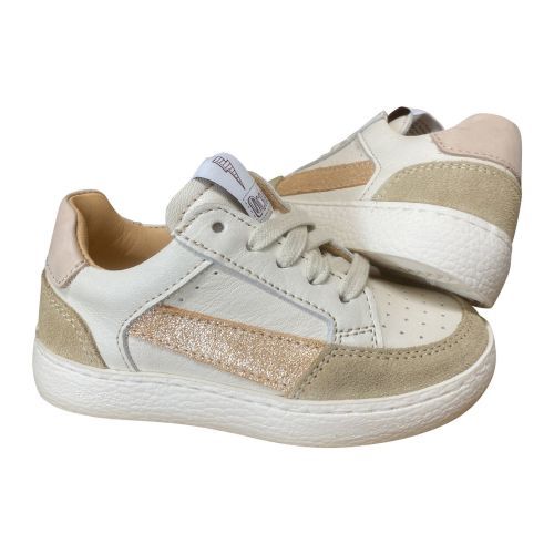Ocra meisjes lage sneaker wit beige veter rits | Kinderschoenen Maluma