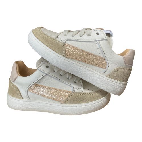 Ocra meisjes lage sneaker wit beige veter rits | Kinderschoenen Maluma