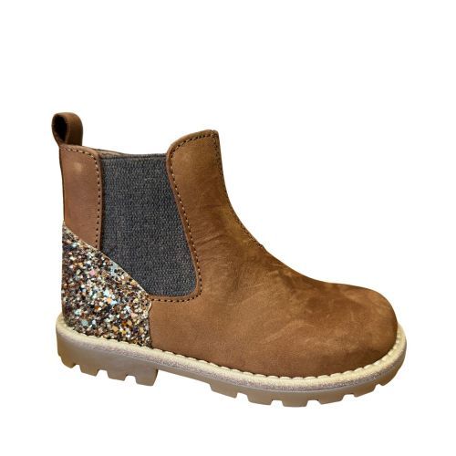 Poldino Laarsje Laag met glitter bruin meisjes