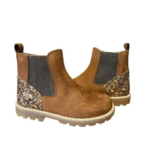 Poldino Laarsje Laag met glitter bruin meisjes