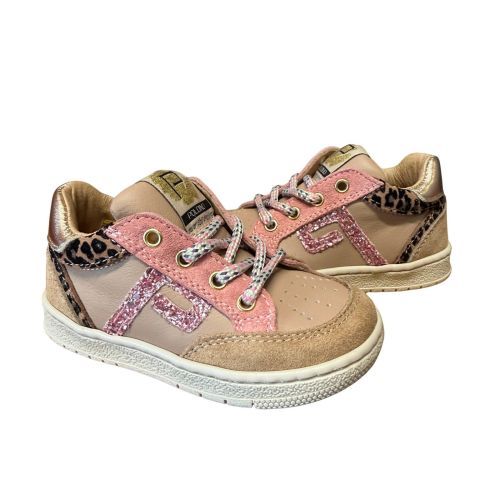 Poldino Sneakertje met glitter nude meisjes