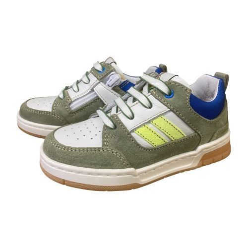 Romagnoli jongenssneakers veter rits kaki | Kinderschoenen Maluma
