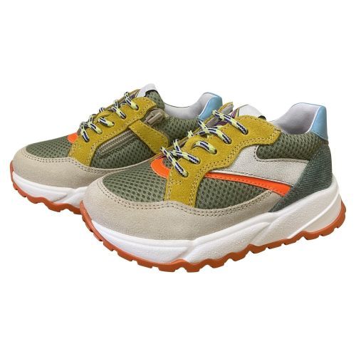 Romagnoli jongenssneakers veter rits groen | Kinderschoenen Maluma