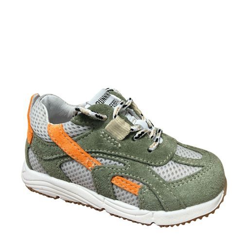 Romagnoli sneaker kaki/oranje kaki jongens