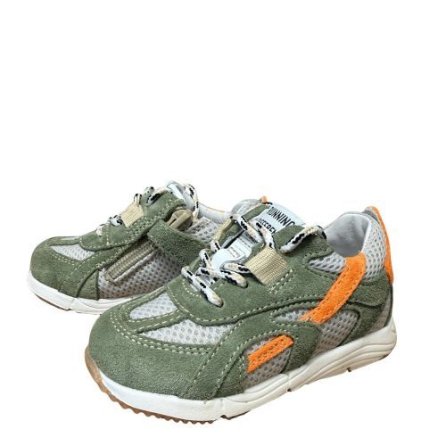 Romagnoli sneaker kaki/oranje kaki jongens