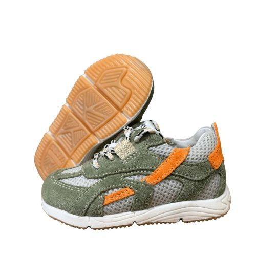 Romagnoli sneaker kaki/oranje kaki jongens