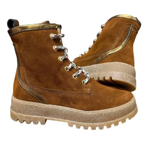 Romagnoli Veterboots met rits cognac meisjes