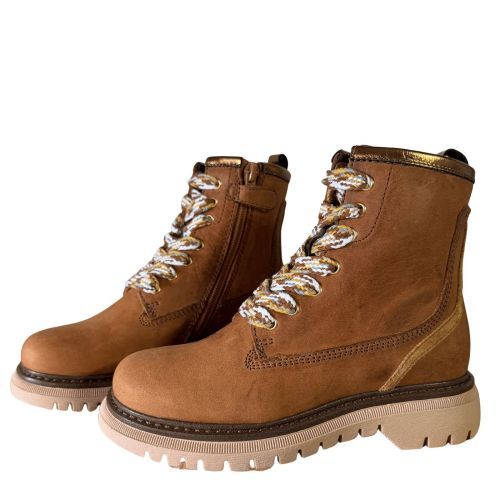 Romagnoli Veterboots met rits cognac meisjes