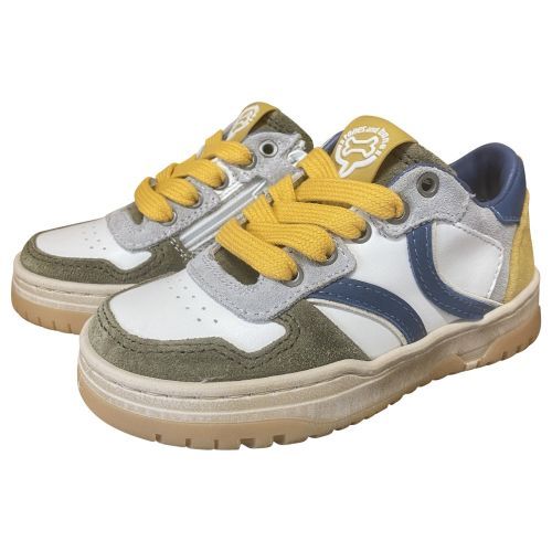 Stones and Bones sneaker wit okergeel cobalt kaki | kinderschoenen maluma