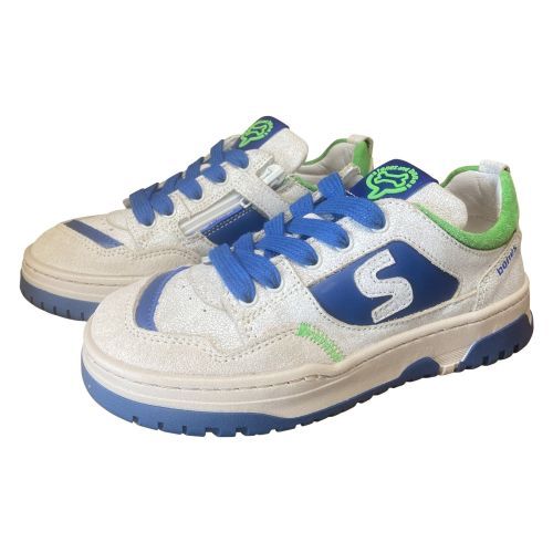 Stones and Bones sneaker wit met cobalt en groen | kinderschoenen maluma