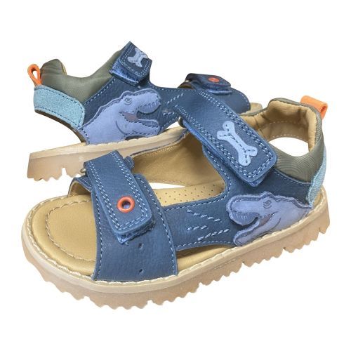 Open jongens sandaal met dinosaurus en 2 velcro | kinderschoenen maluma